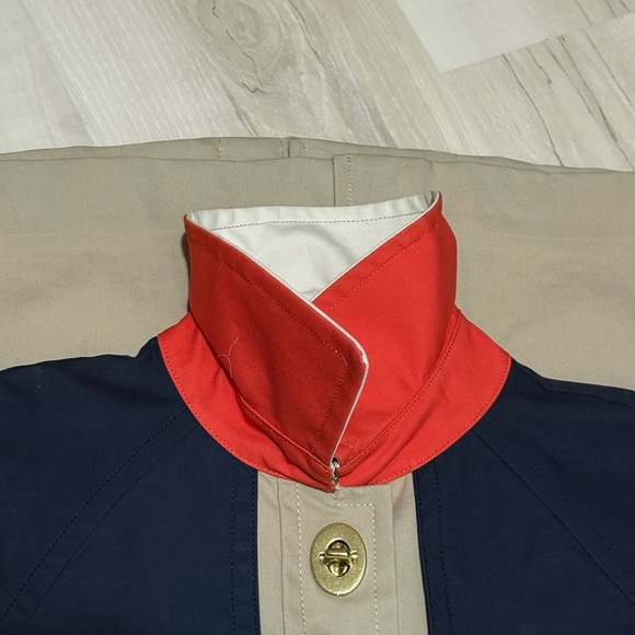 Coach Women's Trench Coat in Navy and Beige Size xs - Picture 7 of 15